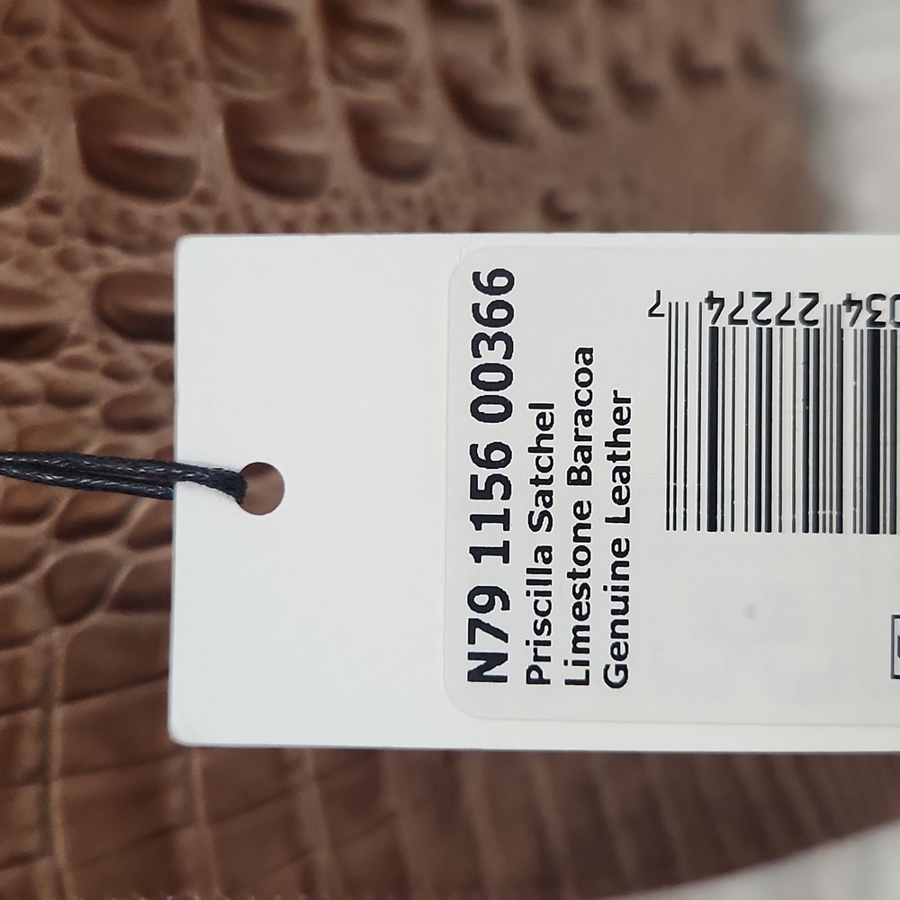 🤎🔹️ Brahmin🔹️ Priscilla Limestone genuine Leather Baracoa Satchel - Picture 8 of 17